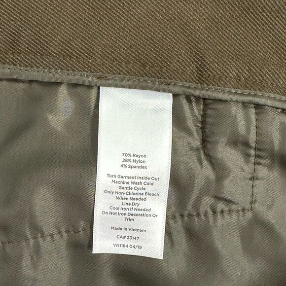 Talbots Skinny Ankle Pants Olive Green Size 6 Petite - Picture 5 of 7
